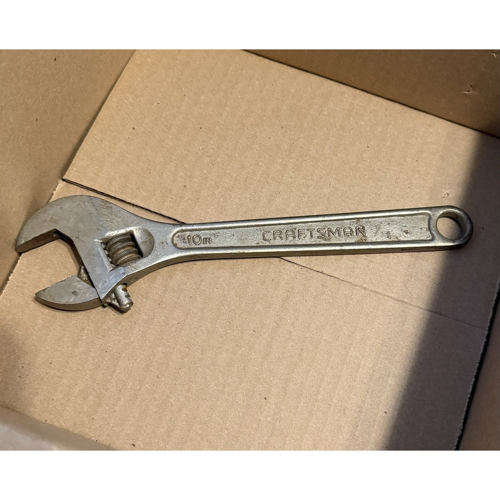 Vintage Craftsman 10" Inch 250mm Adjustable Wrench Forged in USA - 44604